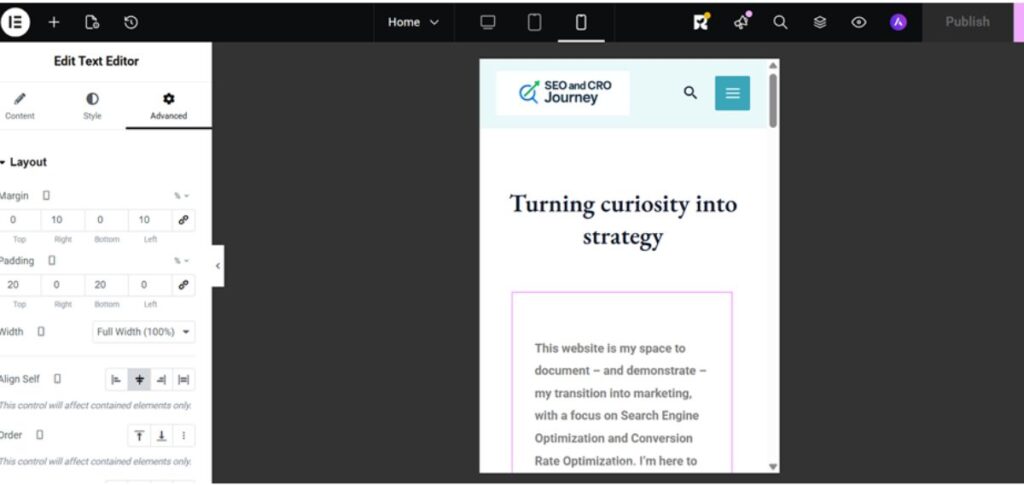 Optimized for Mobile: Building a Fast WordPress Experience responsive design elementor